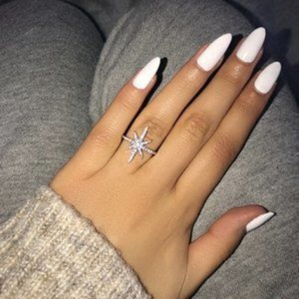 NEW 18K White Gold Diamond Shooting Star Ring
